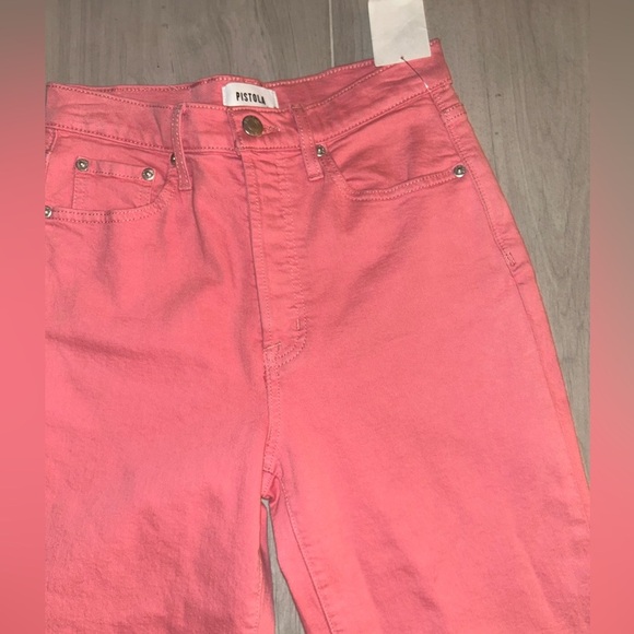 NEW Pistola High Rise Straight Leg Jeans Button Fly Flamingo Size 26 - Picture 7 of 14